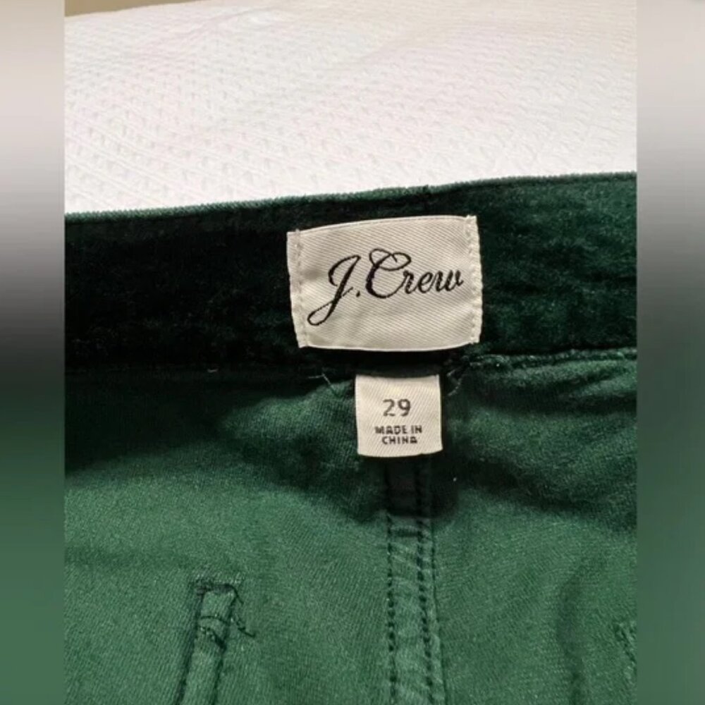 J Crew Billie Demi-boot Crop Jean Green Velvet 29 - Picture 3 of 9